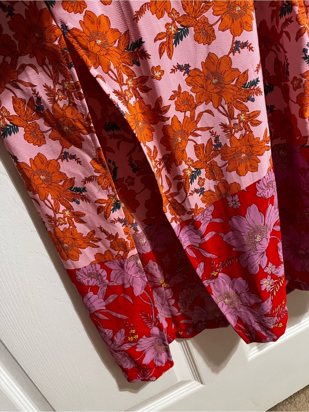 Jessica Simpson | NWT! Pink Floral Duster with Orange Bloom Print - Sz L/XL - Picture 3 of 6
